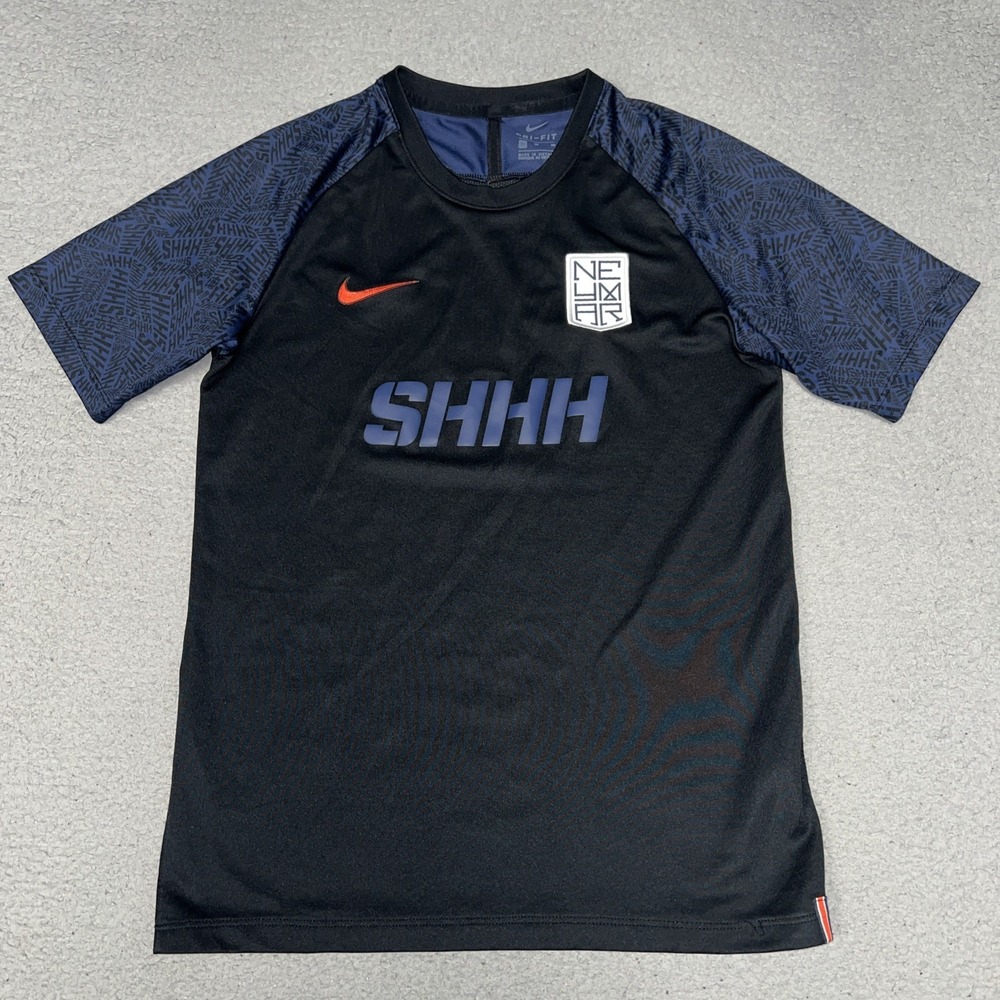 Nike x Neymar Jr Silencio SHHH Jersey Men's Size XL Black‎ Dri-Fit Training Tee
